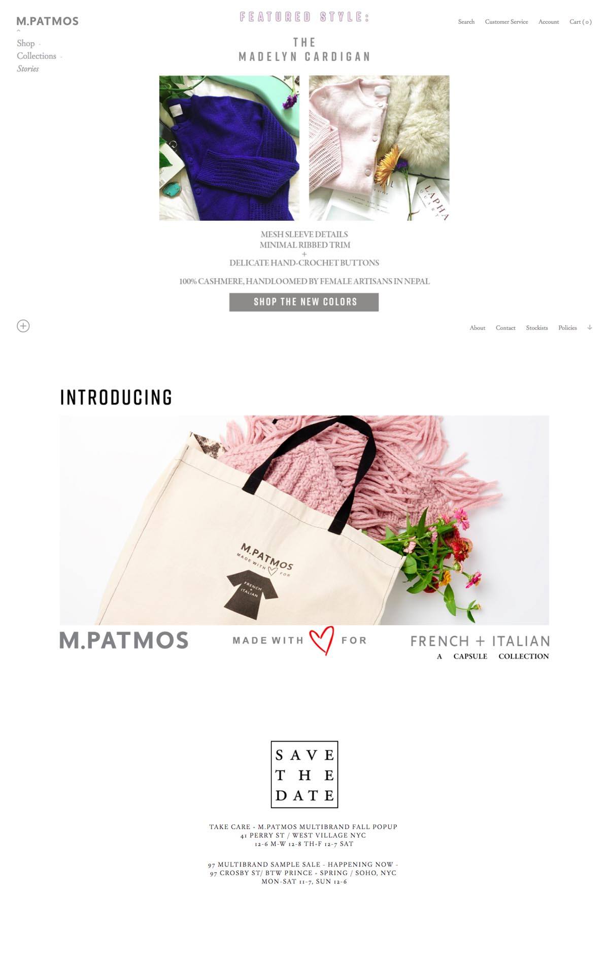 eCommerce website: M. Patmos