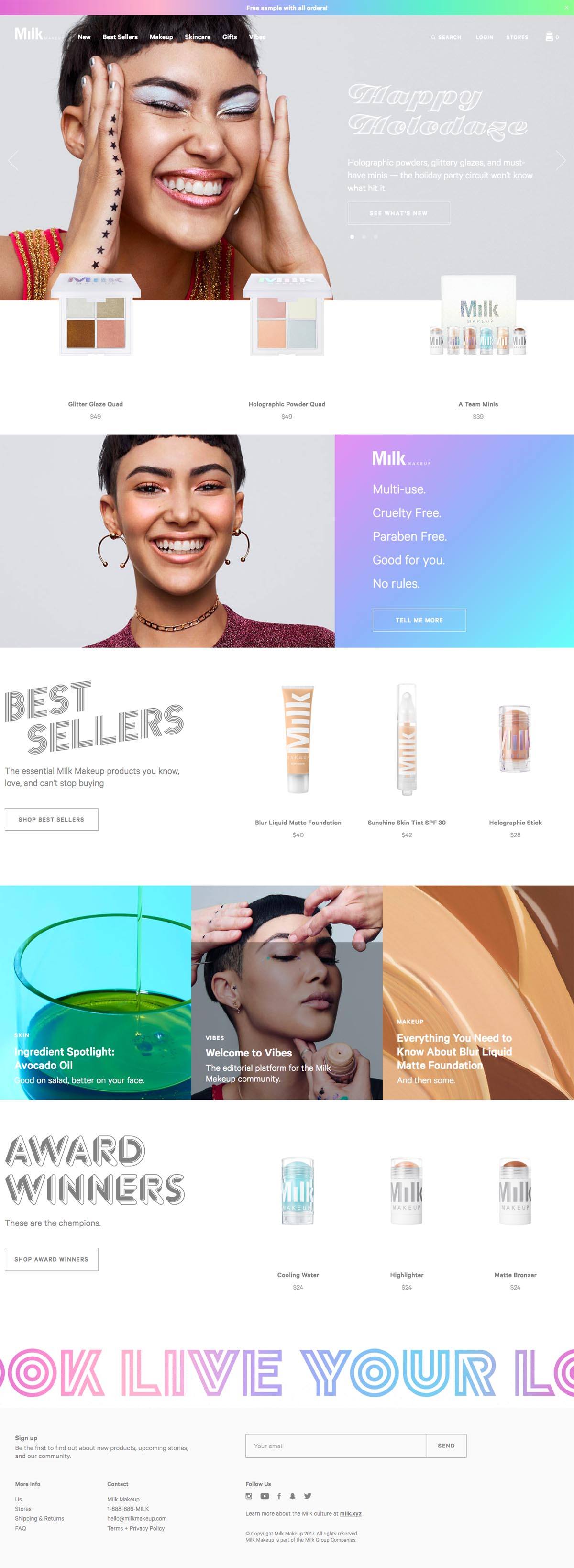 eCommerce website: Milk Makeup