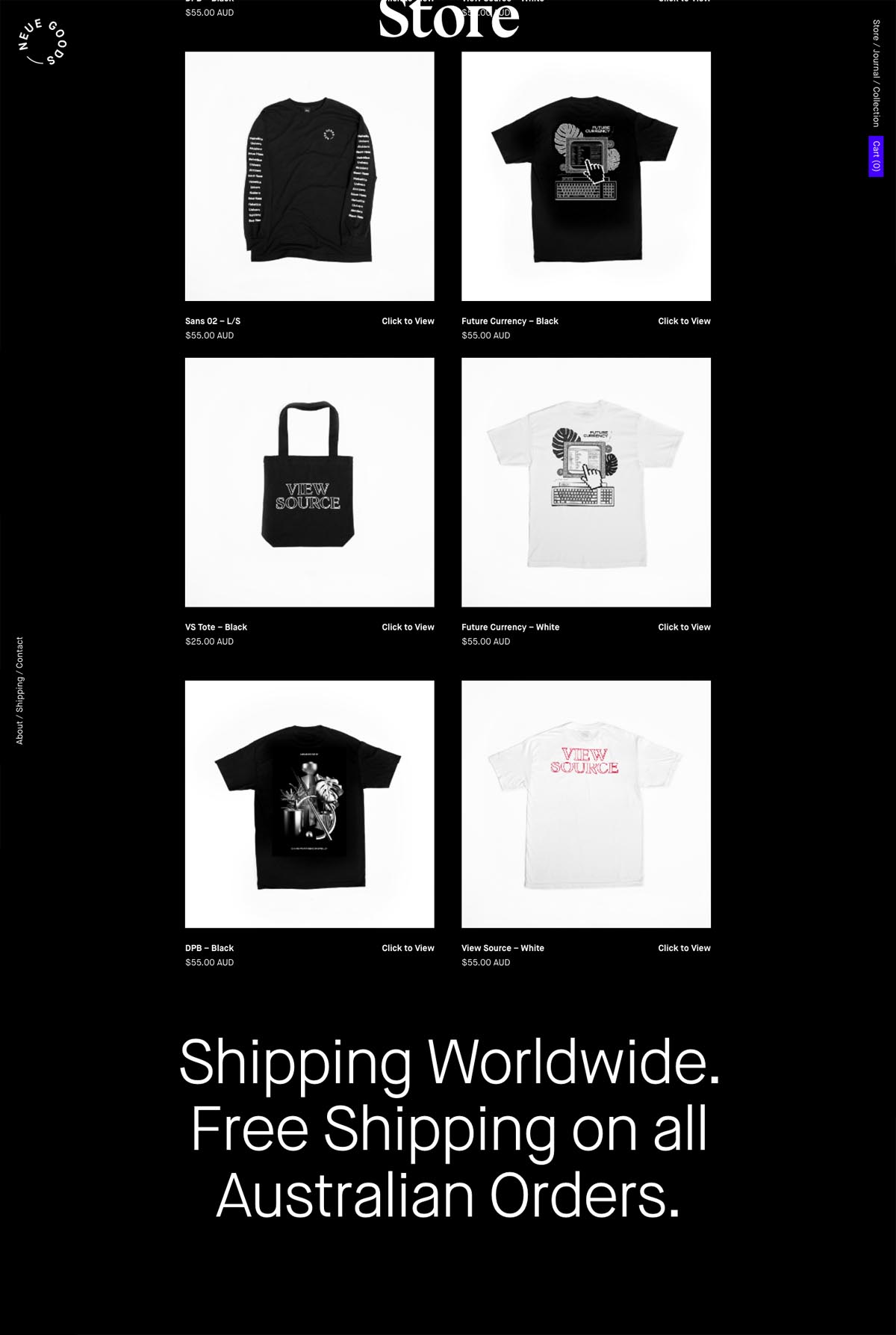eCommerce website: Neue Goods