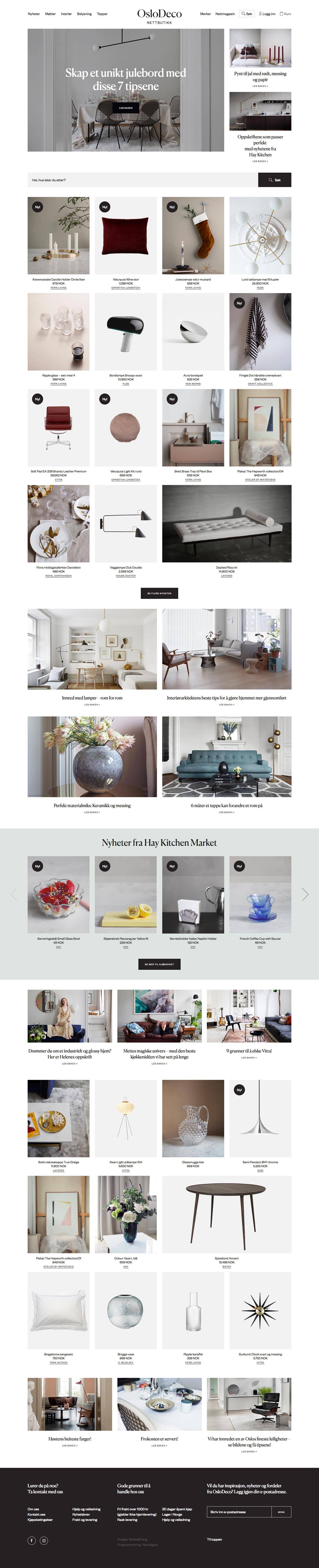 eCommerce website: OsloDeco