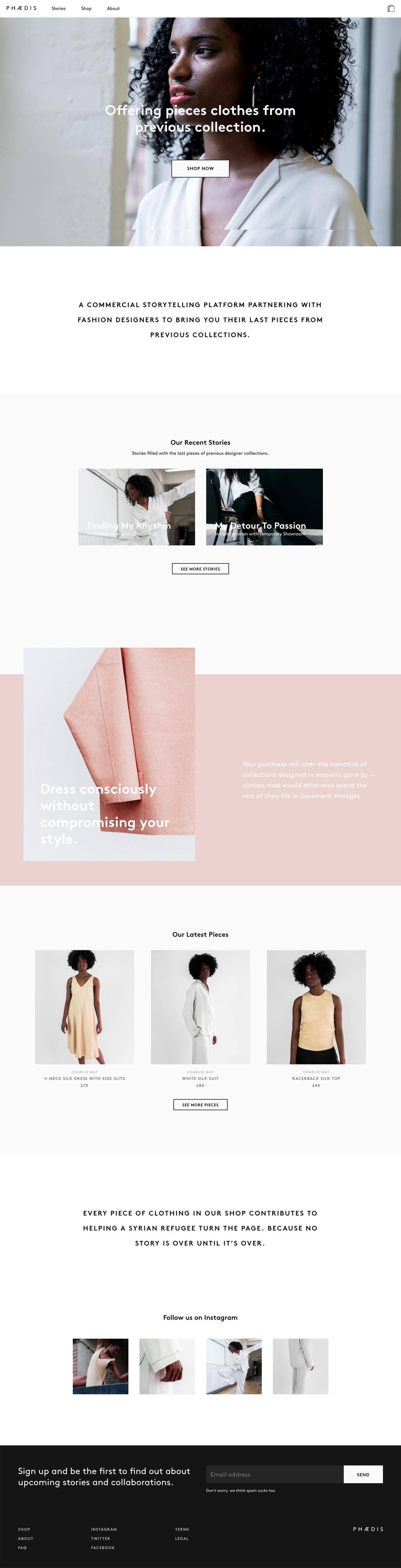 eCommerce website: Phaedis