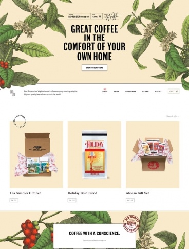 eCommerce website: Red Rooster Coffee