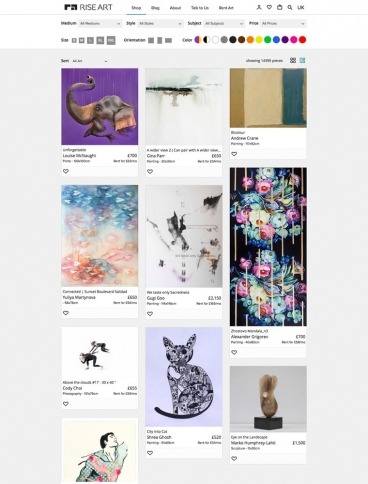 eCommerce website: Rise Art