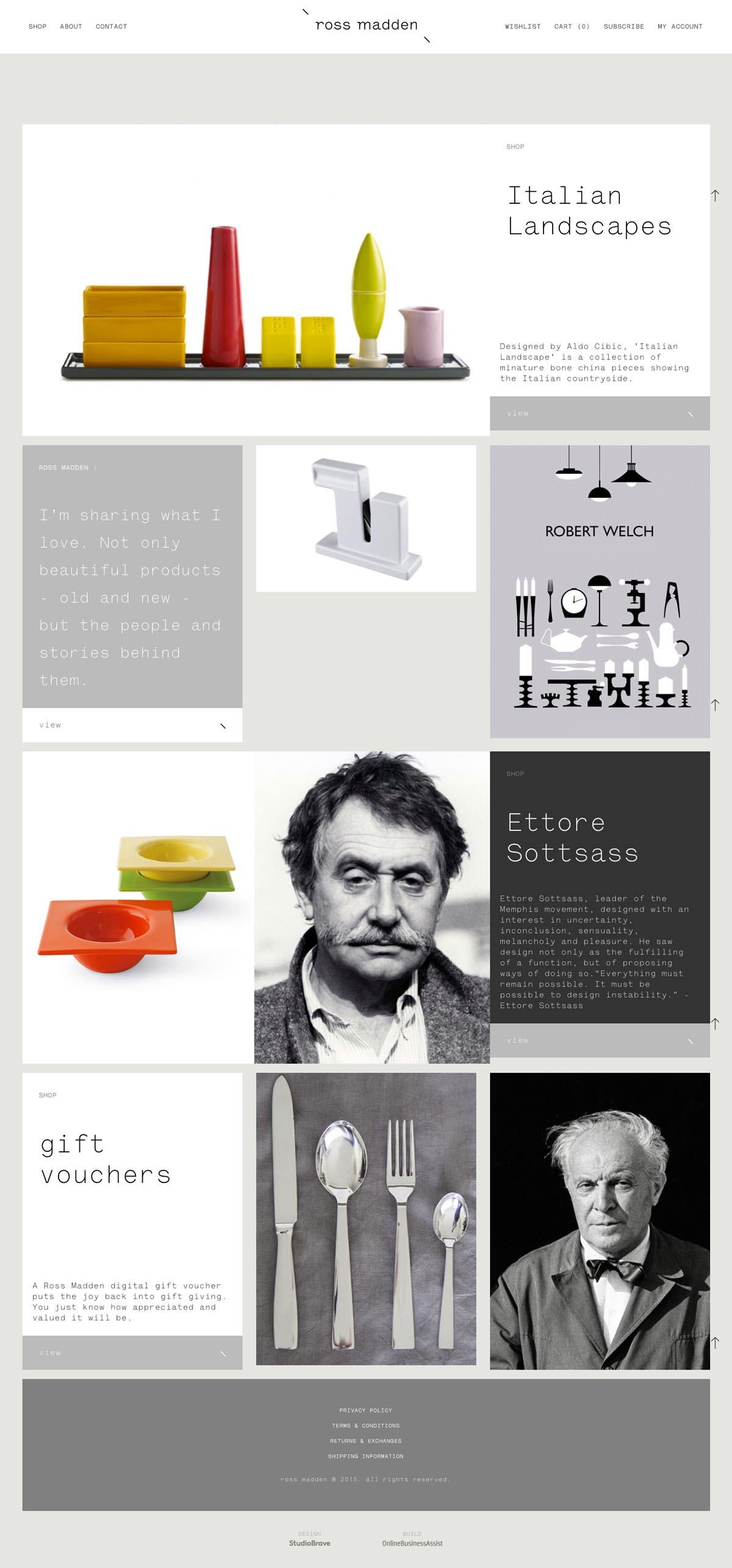 eCommerce website: Ross Madden