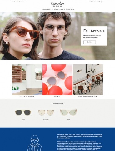 eCommerce website: Steven Alan Optical
