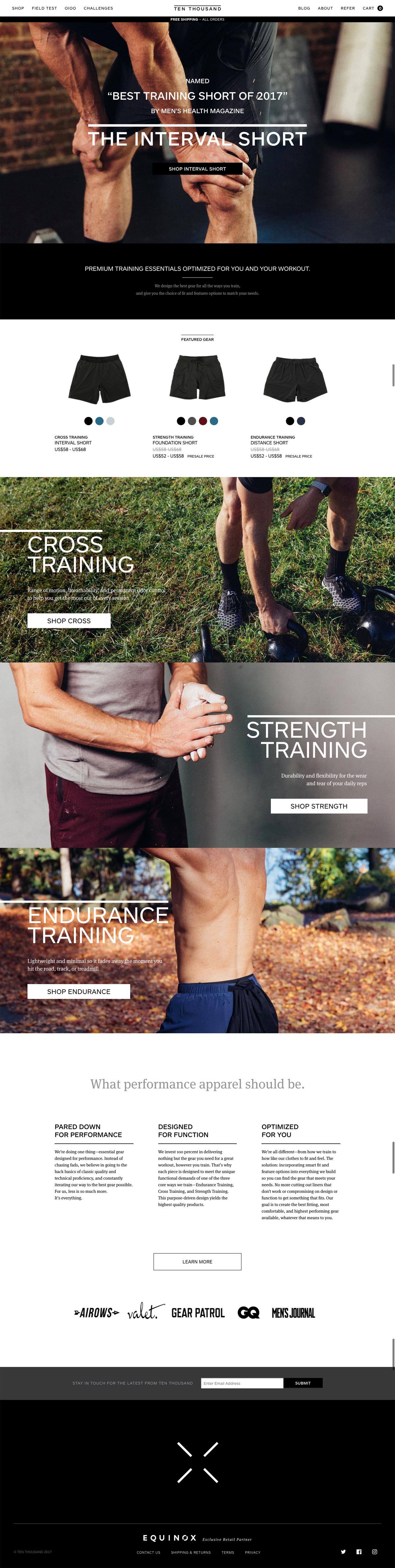 eCommerce website: Ten Thousand