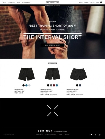 eCommerce website: Ten Thousand
