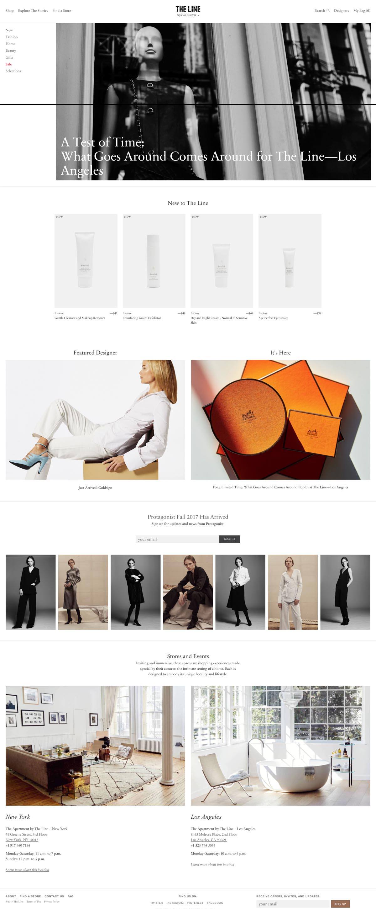 eCommerce website: The Line