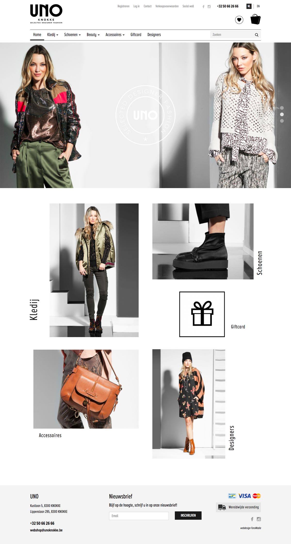 eCommerce website: UNO Knokke