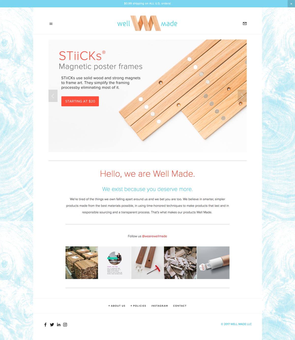 eCommerce website: Well Made