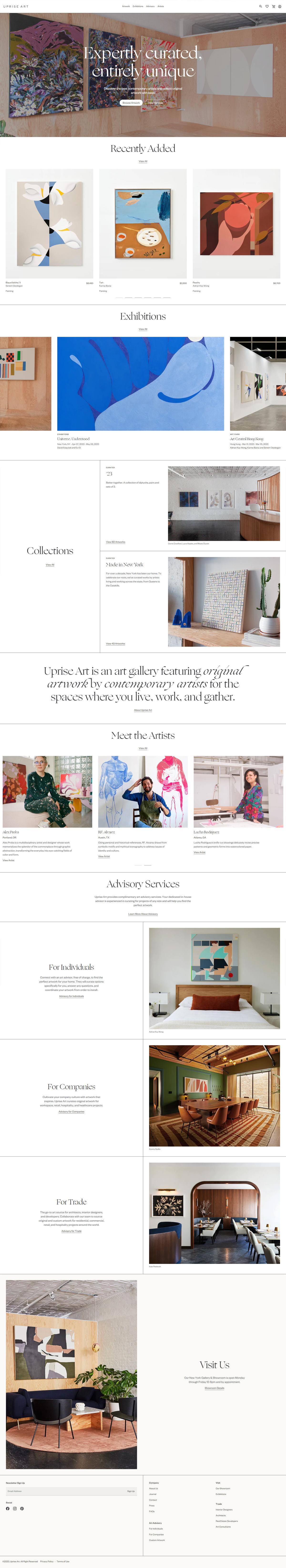 eCommerce website: Uprise Art