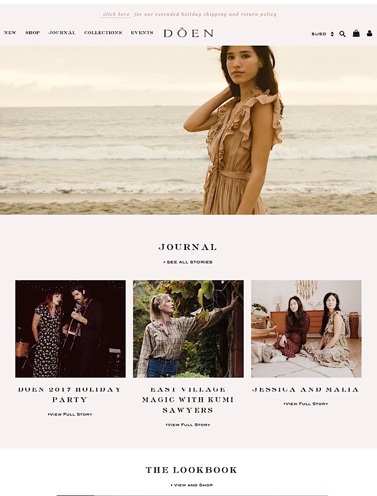 eCommerce website: Doen