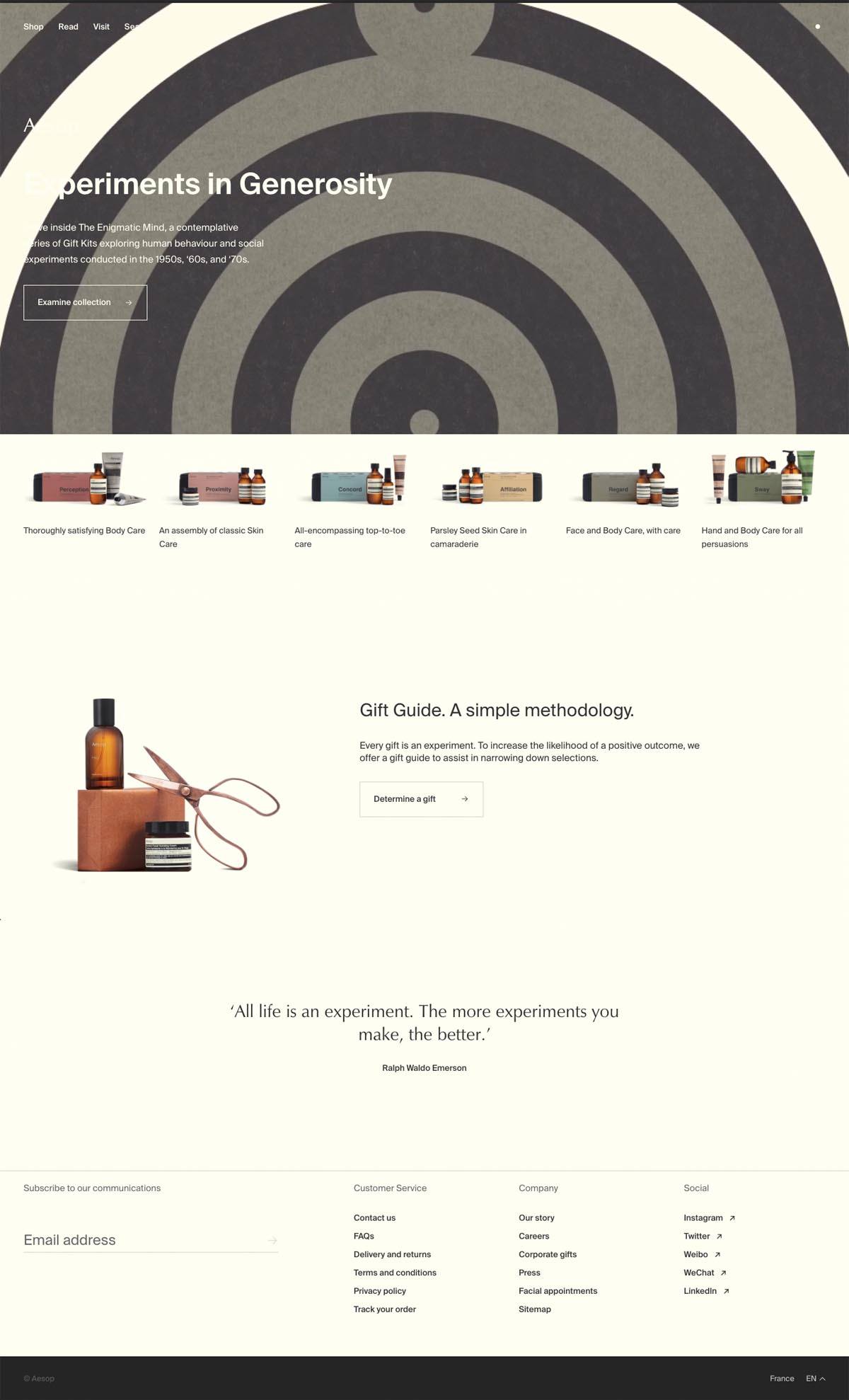 eCommerce website: Aesop