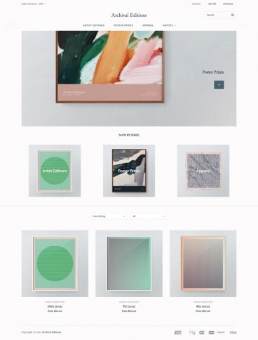 eCommerce website: Archival Editions