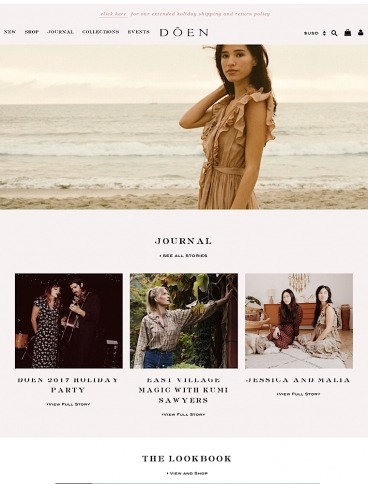 eCommerce website: Doen