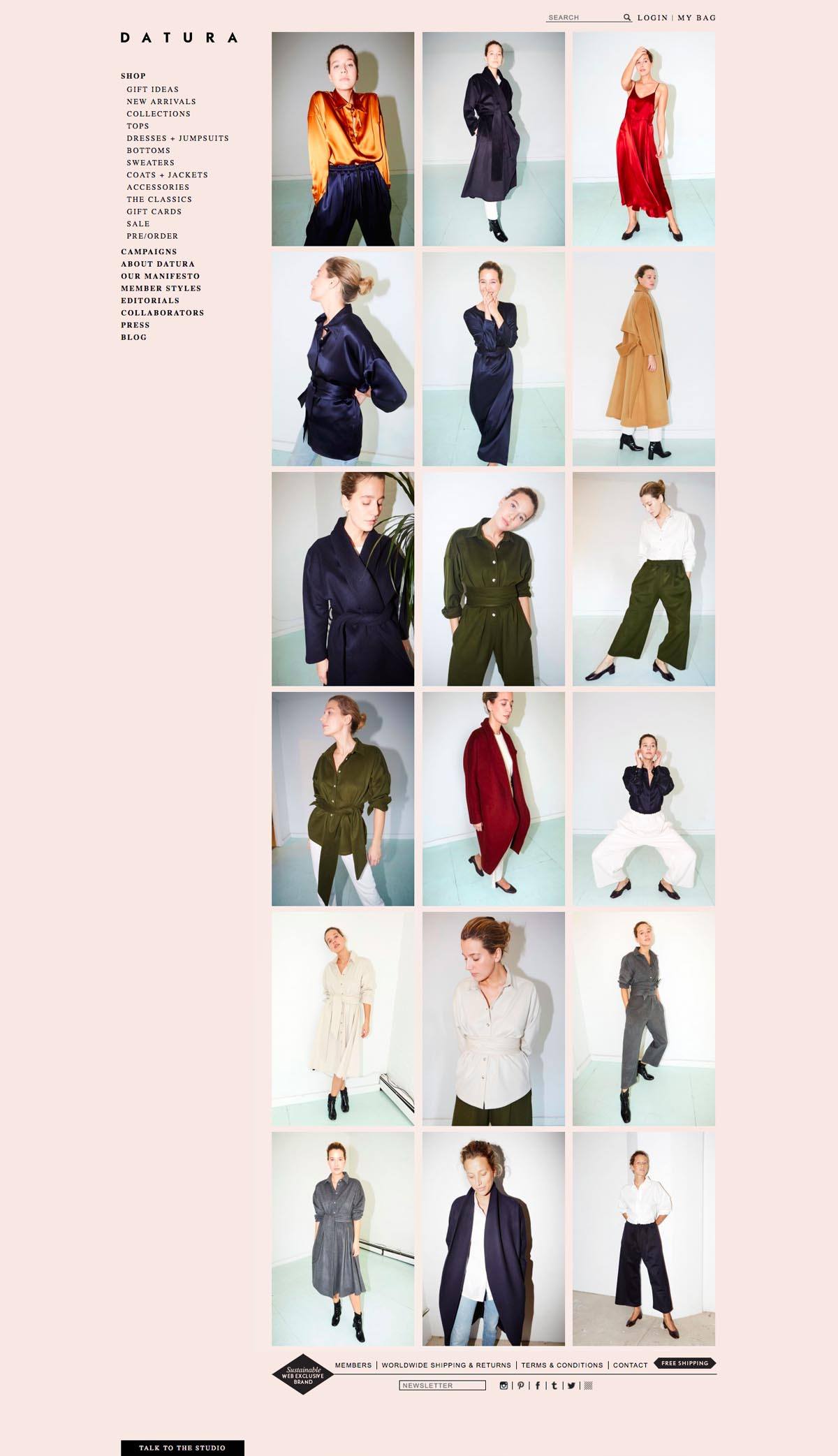 eCommerce website: DATURA