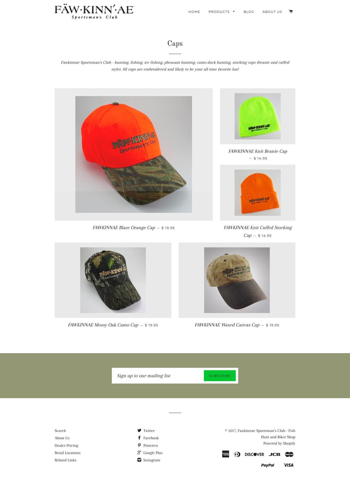 eCommerce website: Fawkinnae