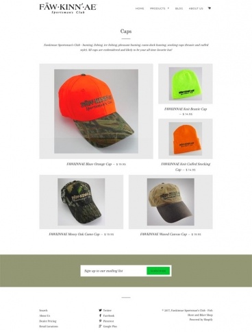 eCommerce website: Fawkinnae