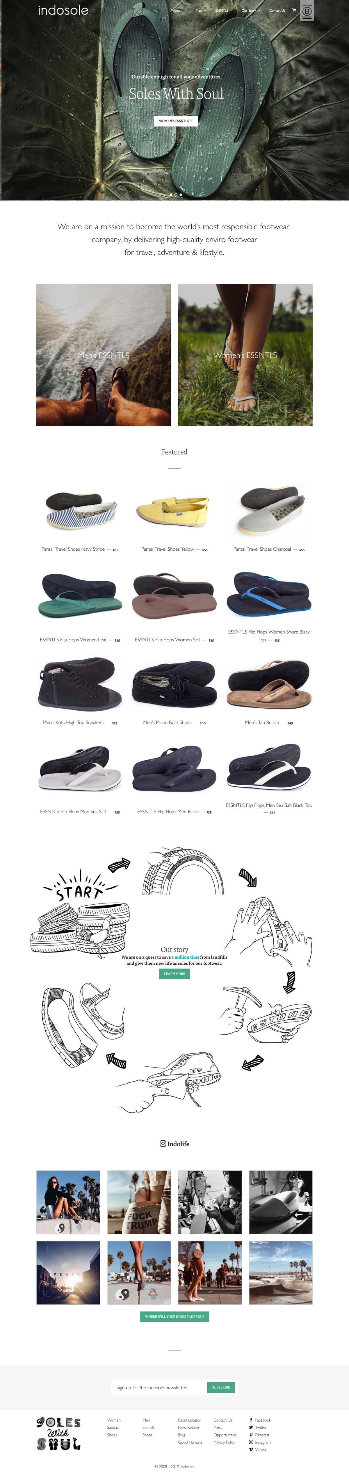 eCommerce website: Indosole