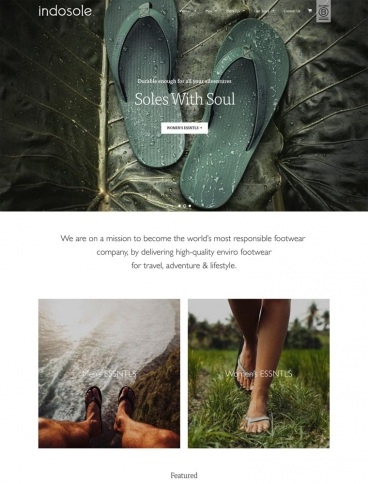 eCommerce website: Indosole