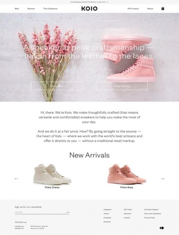 eCommerce website: KOIO