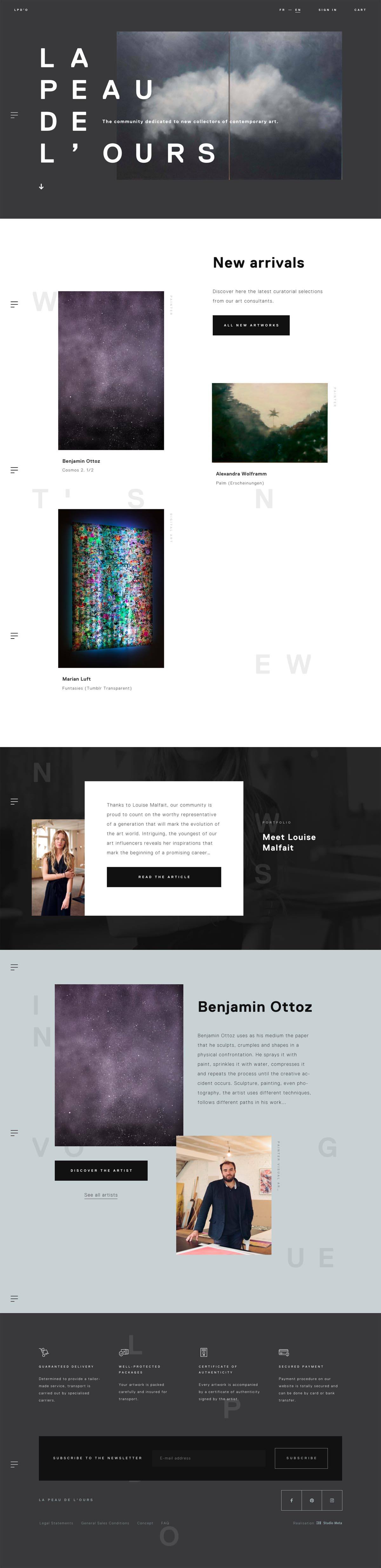 eCommerce website: La peau de l’ours