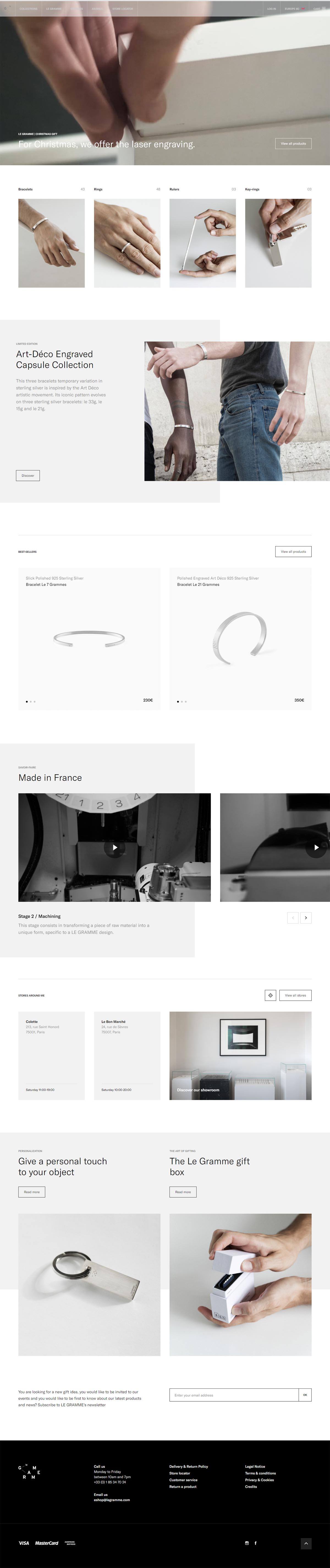eCommerce website: Le Gramme