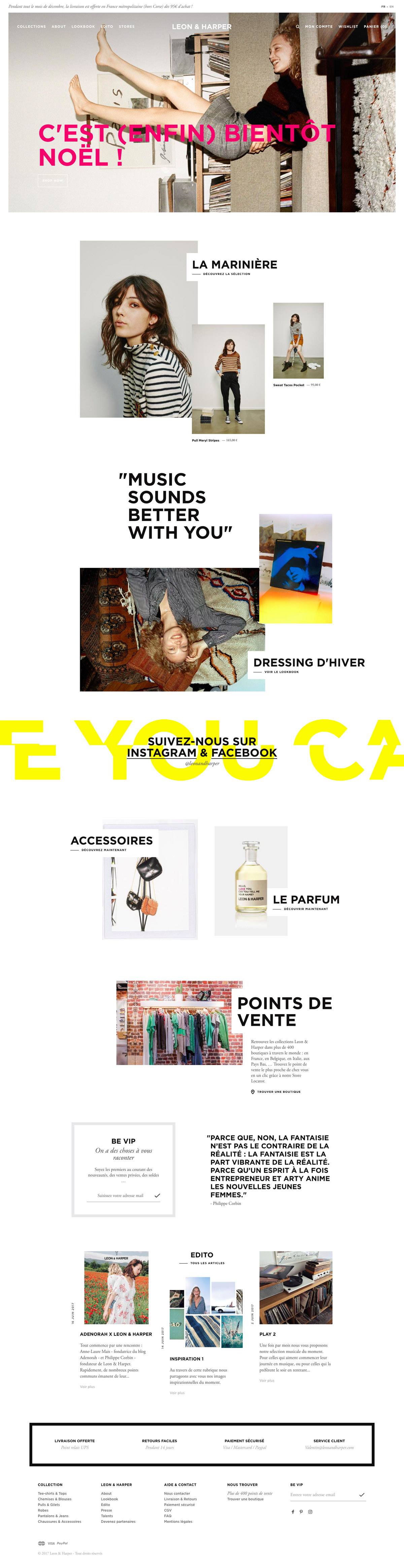 eCommerce website: Leon & Harper