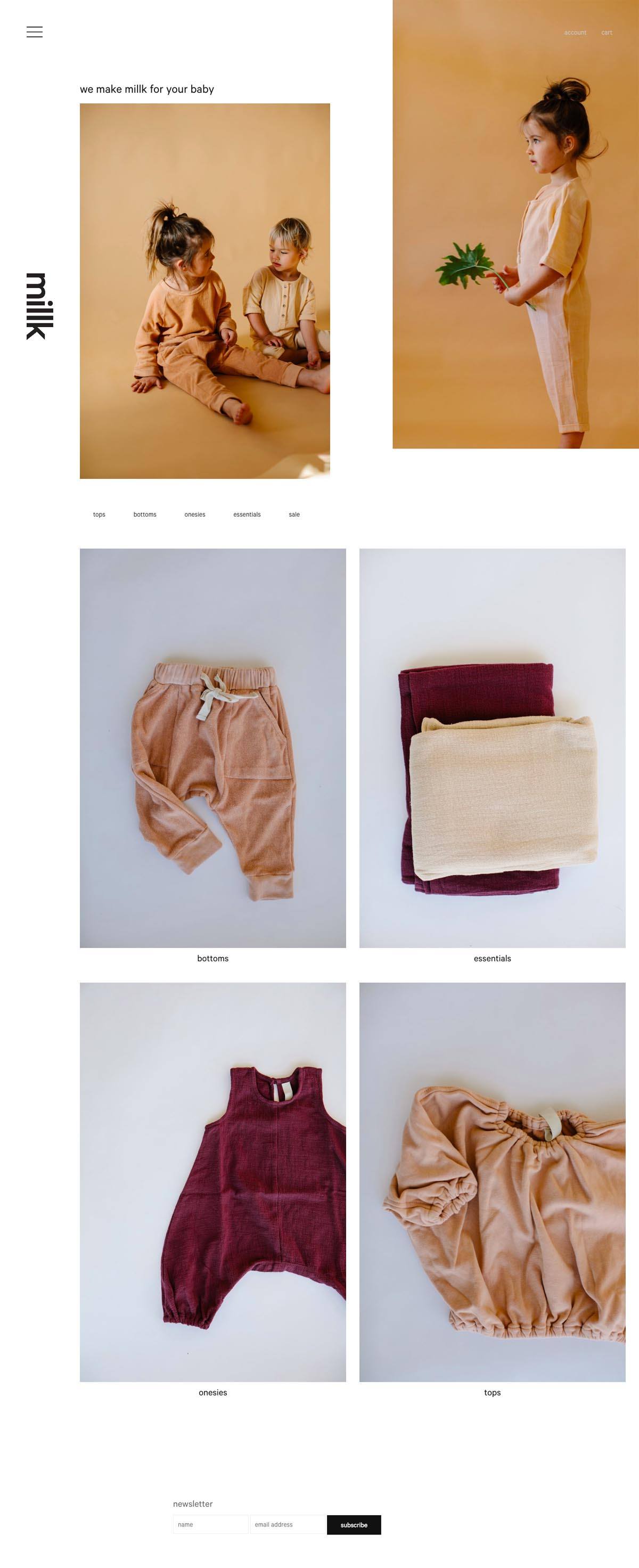 eCommerce website: Millk