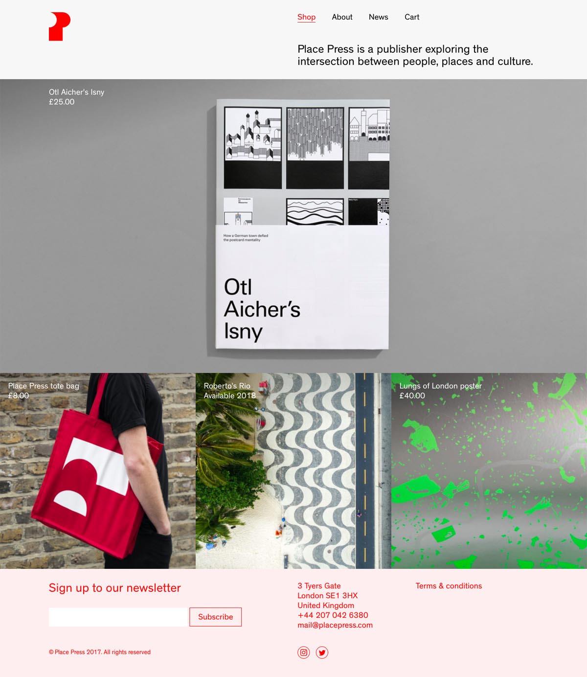 eCommerce website: Place Press