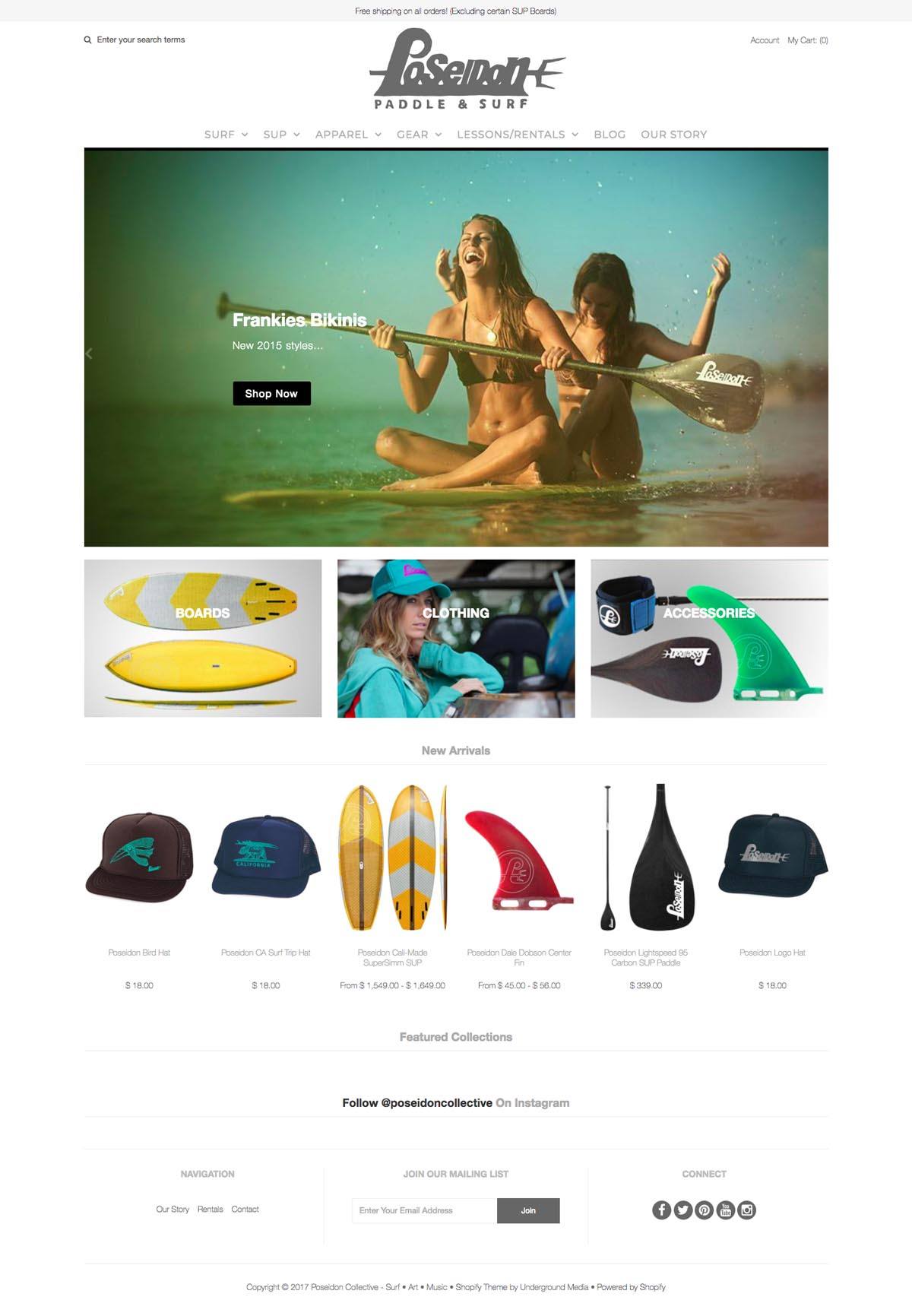 eCommerce website: Poseidon SUP