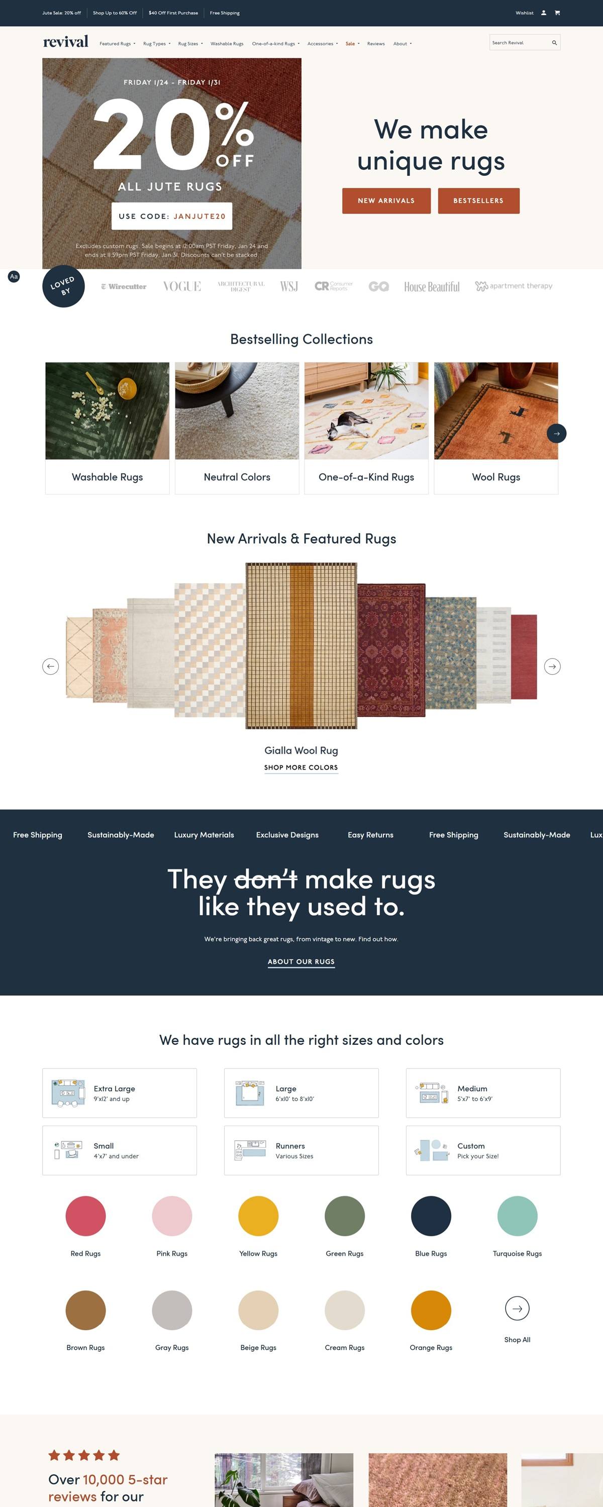 eCommerce website: Revival Rugs