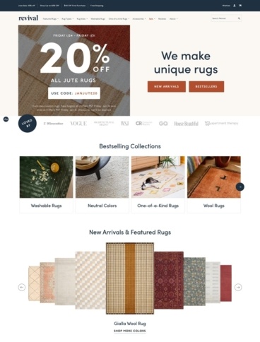 eCommerce website: Revival Rugs