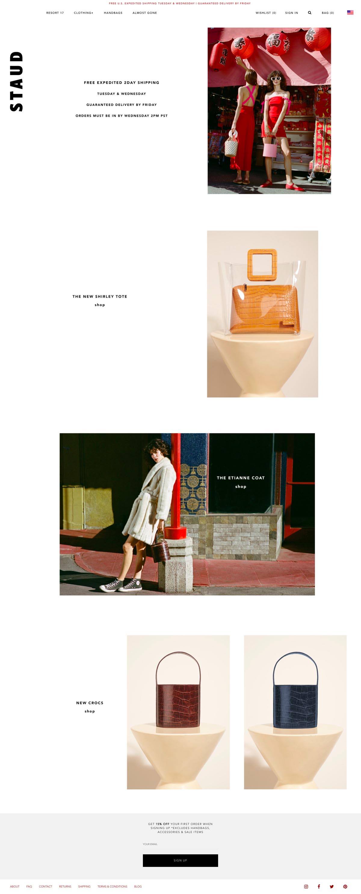 eCommerce website: STAUD