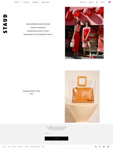 eCommerce website: STAUD