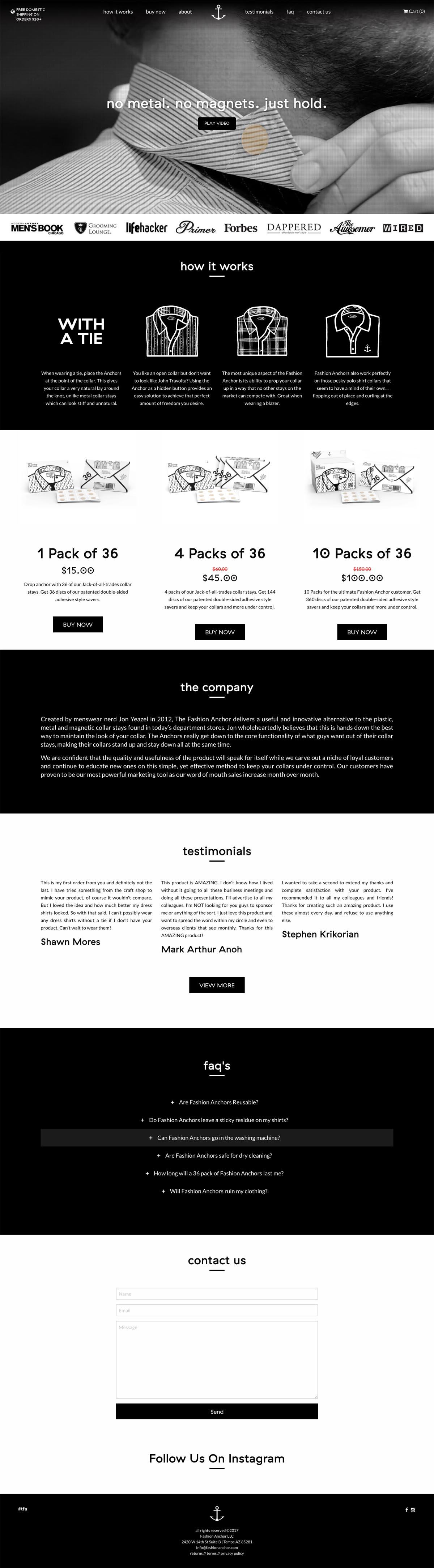 eCommerce website: The Fashion Anchor