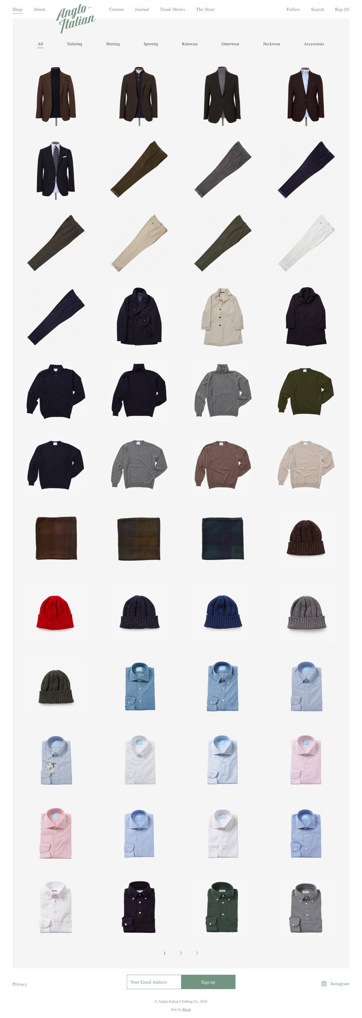 eCommerce website: Anglo-Italian