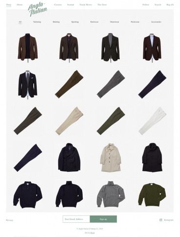 eCommerce website: Anglo-Italian