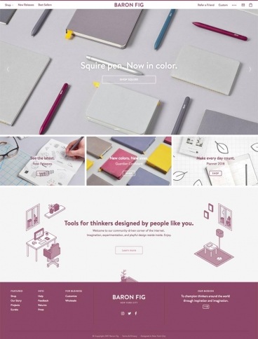 eCommerce website: Baron Fig