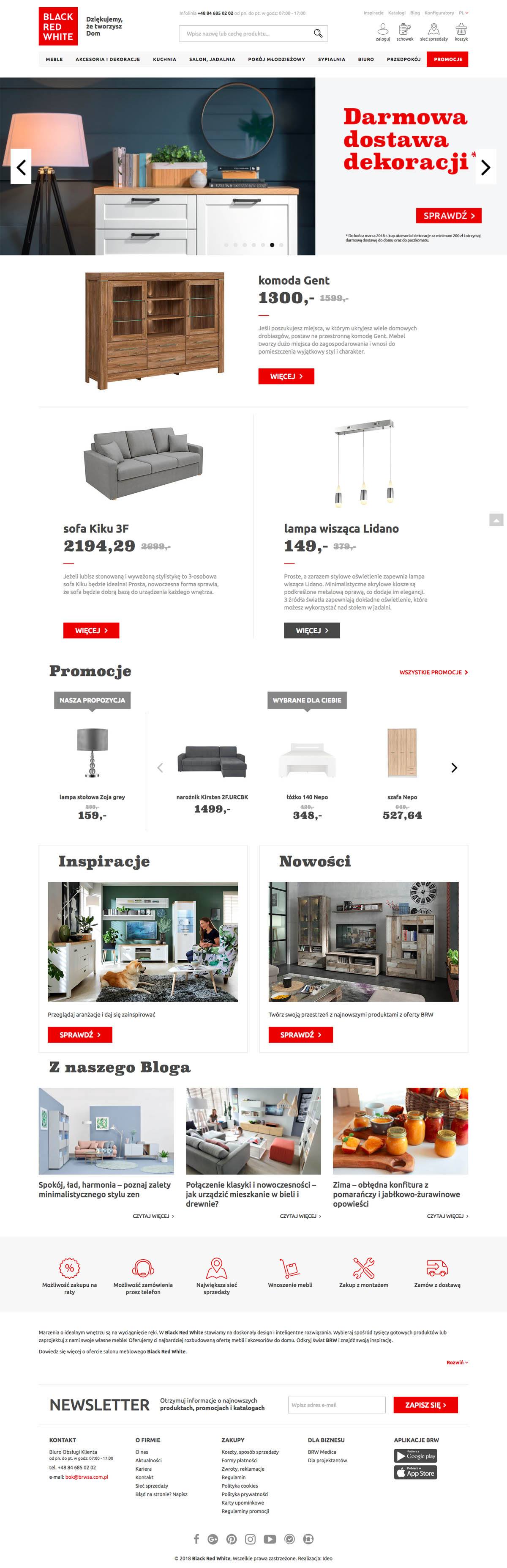 eCommerce website: Black Red White