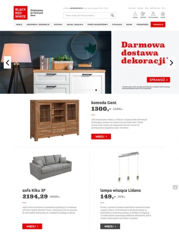 eCommerce website: Black Red White