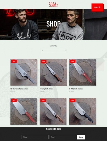 eCommerce website: Blok Knives