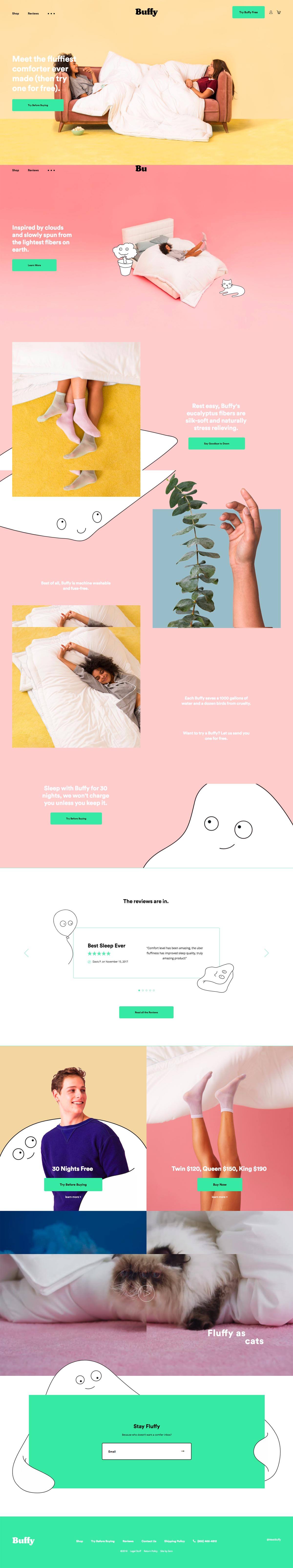 eCommerce website: Buffy Comforters