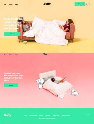 eCommerce website: Buffy Comforters