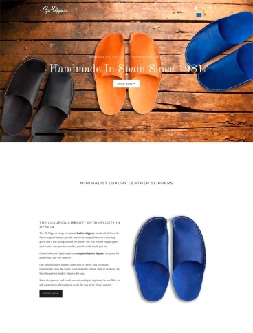 eCommerce website: CP Slippers