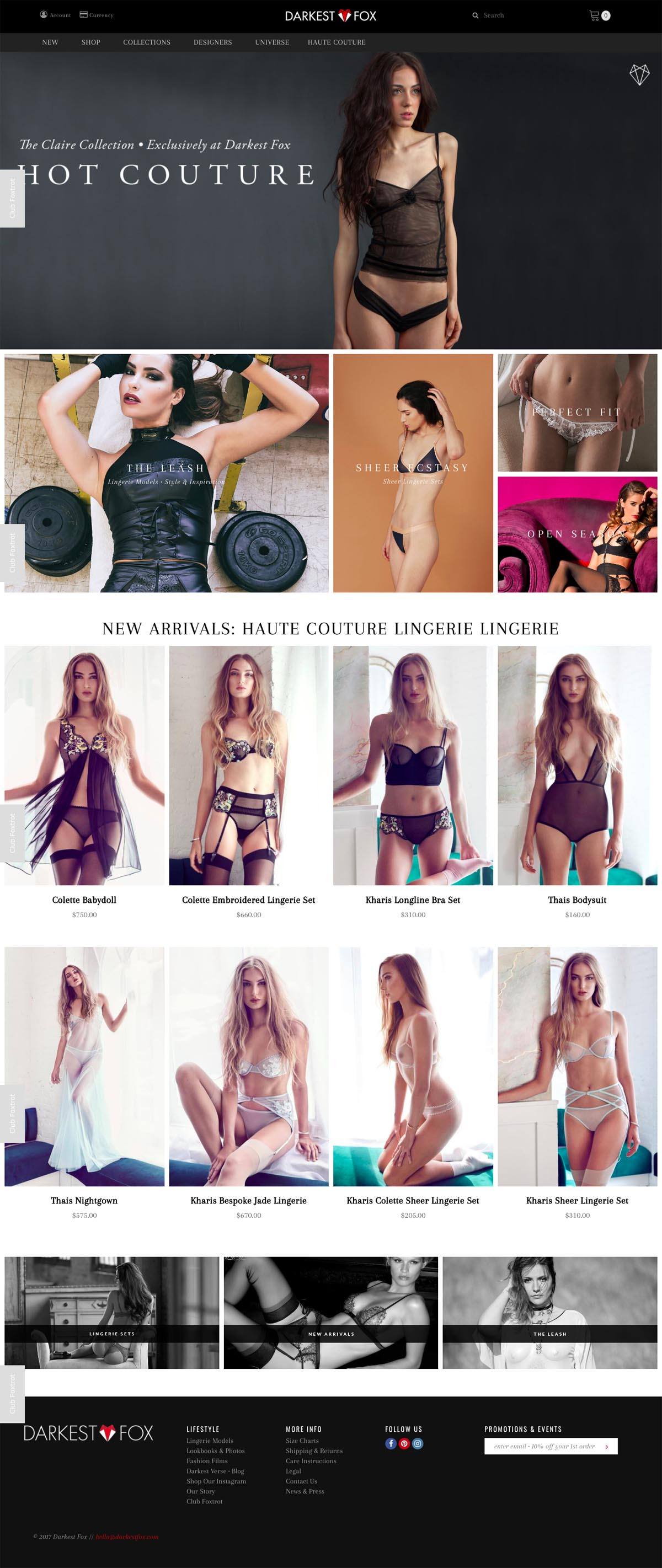 eCommerce website: Darkest Fox