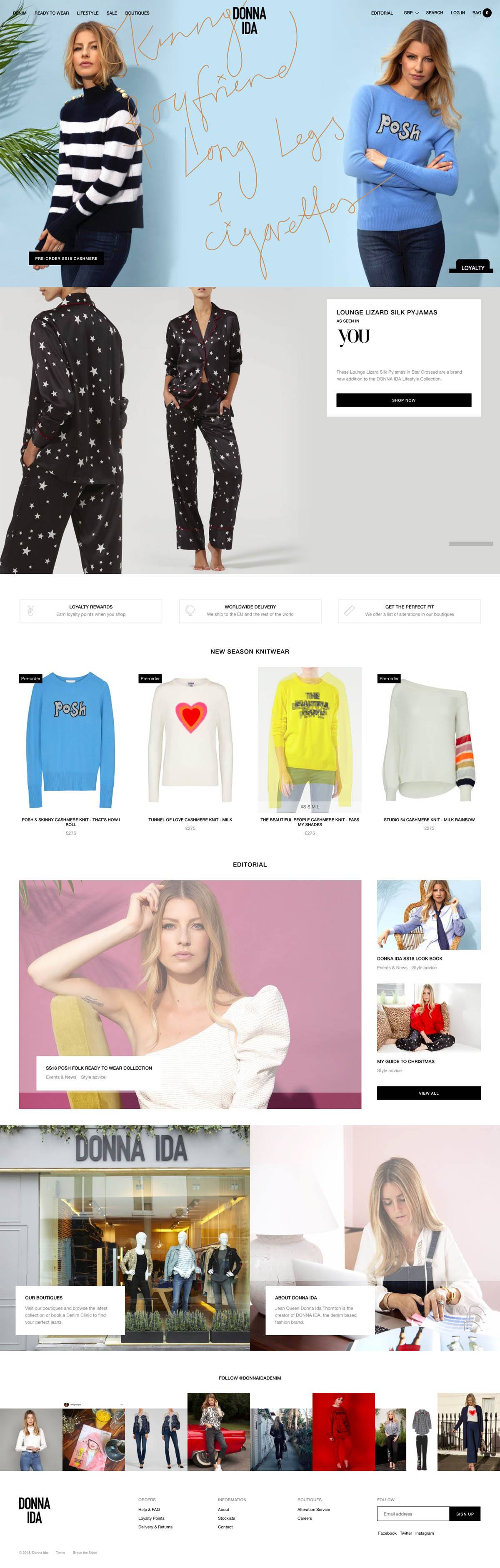 eCommerce website: Donna Ida