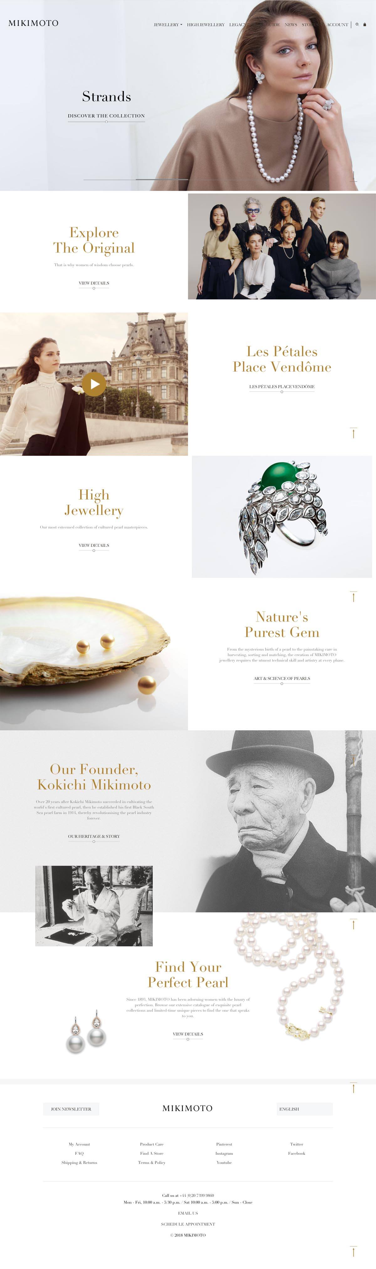 eCommerce website: Mikimoto