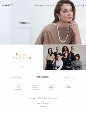 eCommerce website: Mikimoto