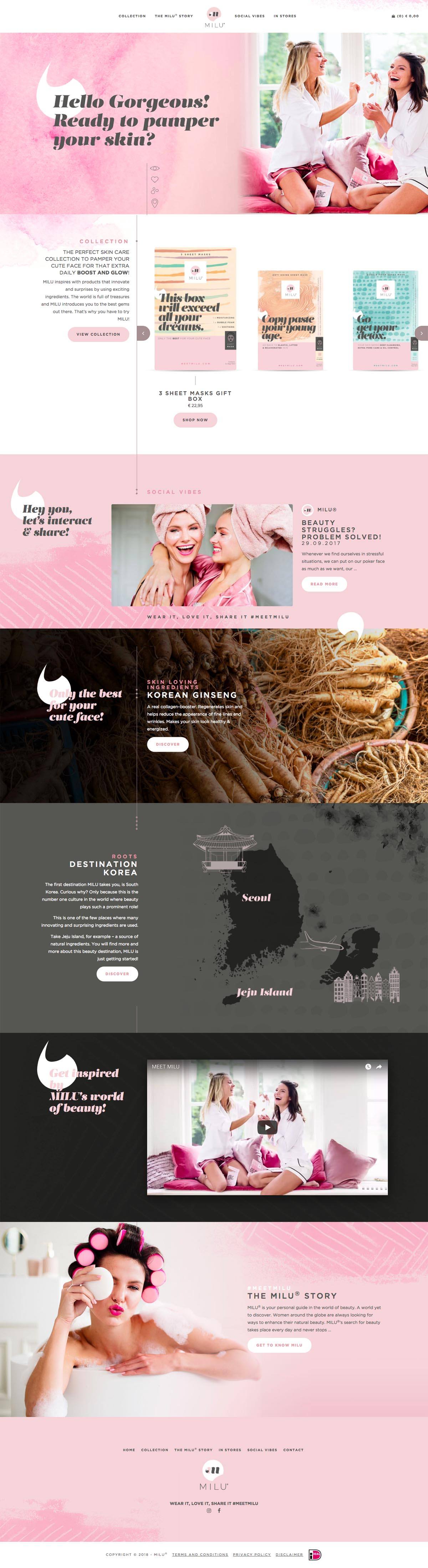 eCommerce website: Milu